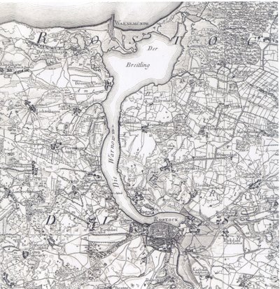 Map of Rostock 1788 by Friedrich Wilhelm Karl von Schmettau